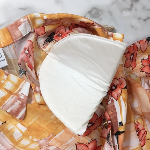 Leslie Belle Vintage Skirt Top Set Orange Floral - Picture 13 of 16